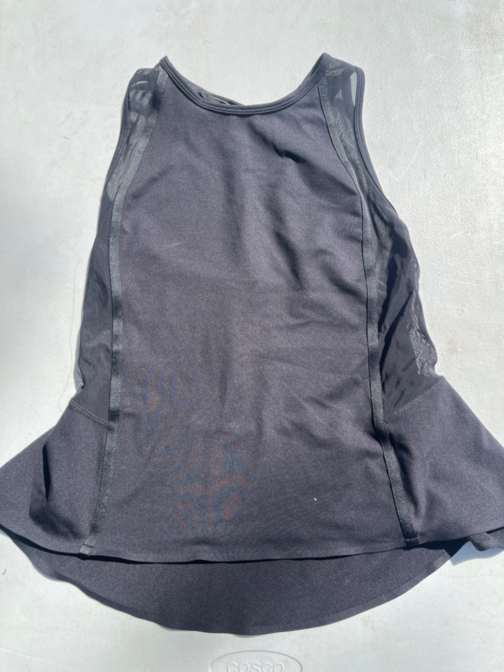 Athleta Black Mesh-Panel Racerback Tank